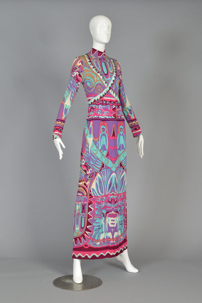 Emilia Bellini 1960s Silk Jersey Maxi Dress