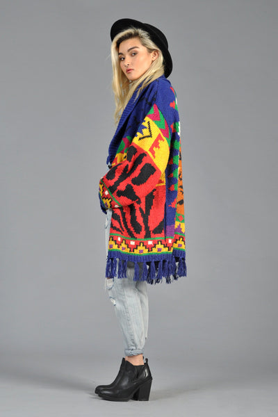 Indian Chief Fringe Cardi Sweater Jacket