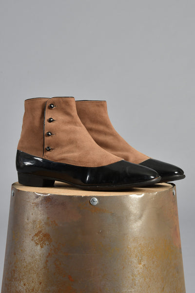 Bill Atkinson Patent Leather & Kid Skin Spat Boots 9.5