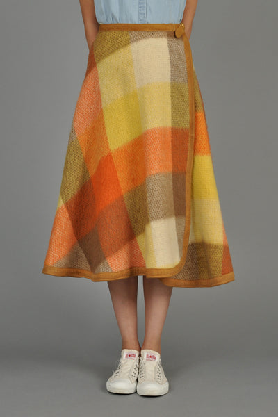 Bill Atkinson Plaid Wool Wrap Skirt