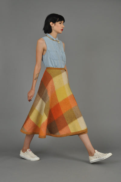 Bill Atkinson Plaid Wool Wrap Skirt