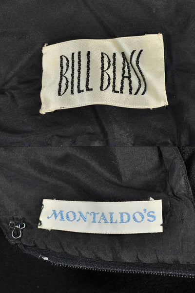 Bill Blass Rhinestone Strap LBD Cocktail Dress