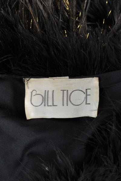 Bill Tice Vintage 1970s Metallic Ostrich Feather Bolero Jacket
