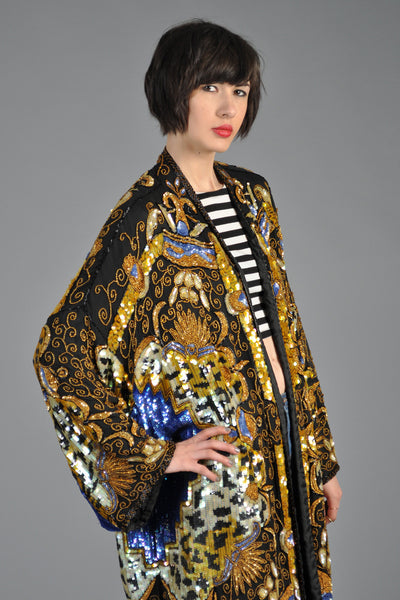 Luxe Baroque Sequin Leopard Trophy Jacket
