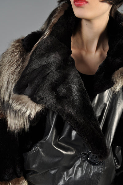 Silver Fox, Mink + Snakskin Avant Garde Coat