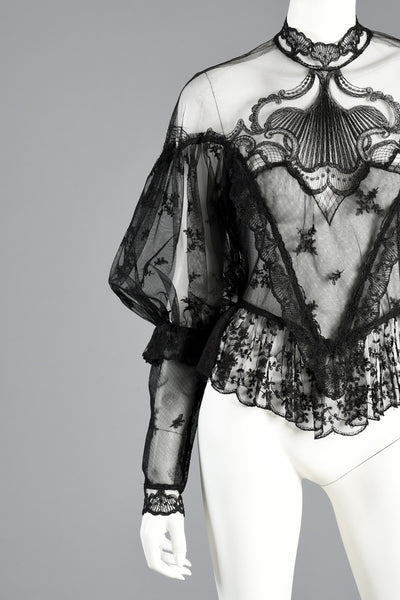 Unreal 1970s Sheer Lace Victoriana Blouse