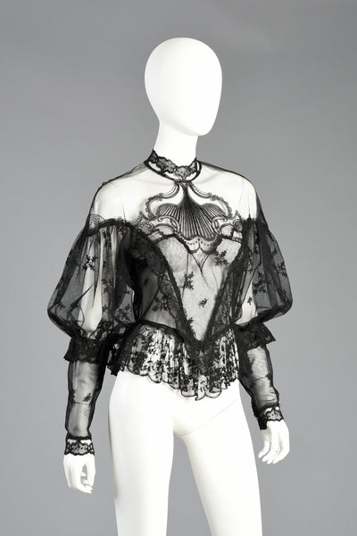 Unreal 1970s Sheer Lace Victoriana Blouse