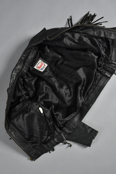 Beaded + Fringed Southwestern Leather Biker Jacket