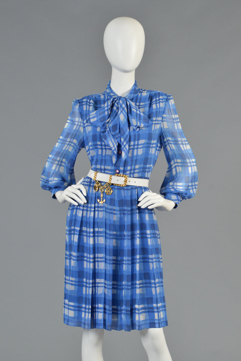Baron Peters 1960s Plaid Silk Dress with Ascot – Bustown Modern