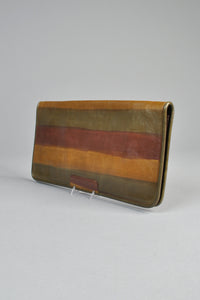 Hand Painted Striped Leather Clutch
