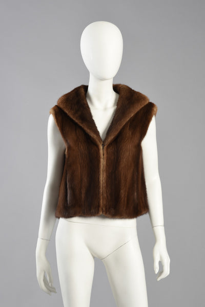 Excellent Neiman Marcus Cropped Mink Fur Gilet/Vest