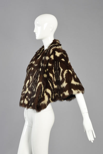 Stellar 1940s Spotted Skunk/Civet Scalloped Fur Cape