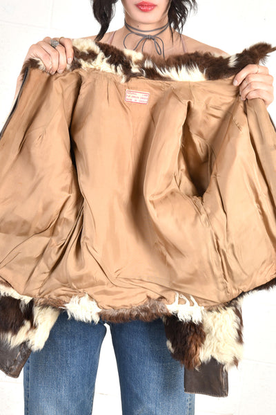 Regina Sheepskin & Leather Cropped Bomber Jacket