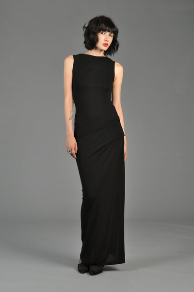Calvin Klein LBD Maxi Gown w/Waist Detail