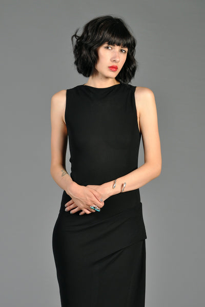 Calvin Klein LBD Maxi Gown w/Waist Detail