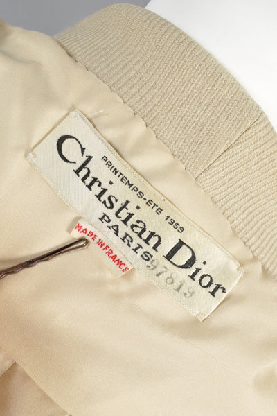 1959 Yves Saint Laurent for Christian Dior Haute Couture Coat Label