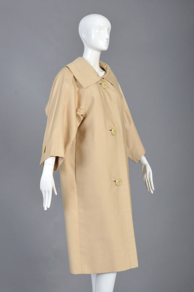1950s Christian Dior Fin Back Silk Coat