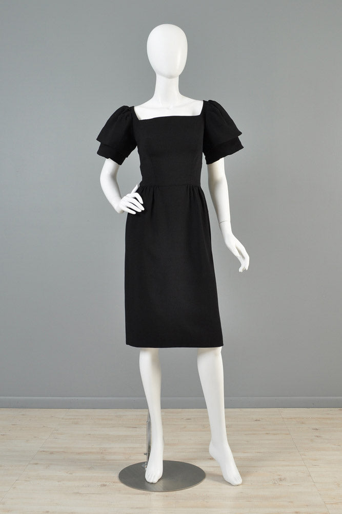 Christian Dior New York Vintage 1960s Tiered Sleeve Cocktail Dress
