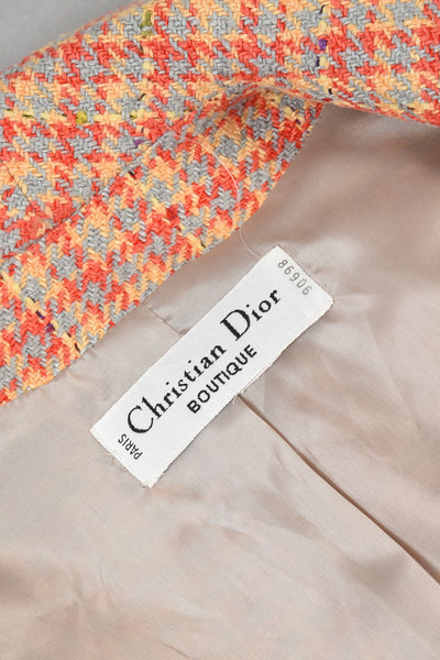1990s Christian Dior Houndstooth Plaid Jacket