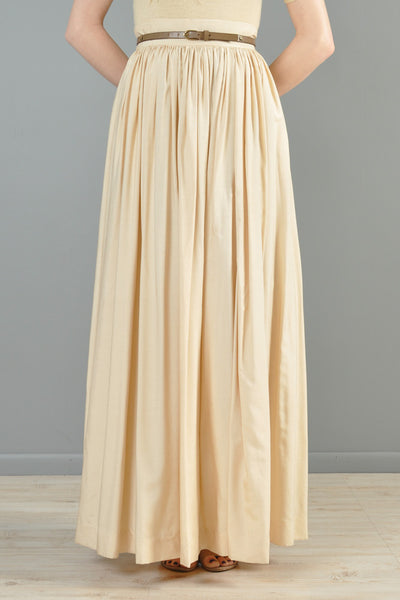 Ivory 1960s Silk Maxi Skirt