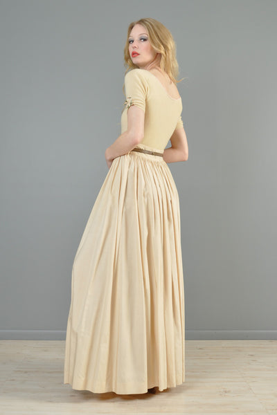 Ivory 1960s Silk Maxi Skirt