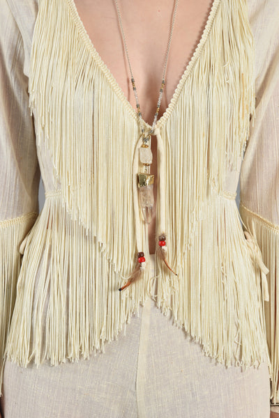 Ultimate 70s Fringed Crop Top + Palazzo Pant Ensemble