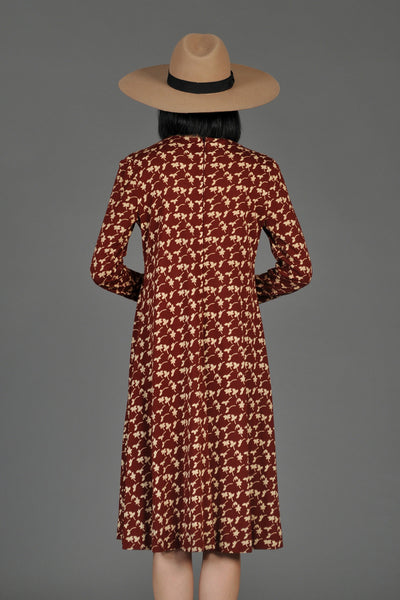 DVF 70s Maple Leaf Jersey Knit Midi Dress