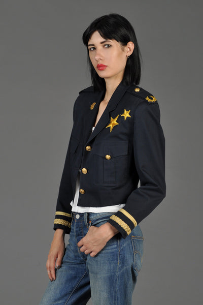 DKNY 1990s Cropped Military Jacket with Stars