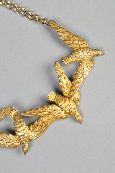 Eric de Kolb Gold Sterling Silver Bird Necklace