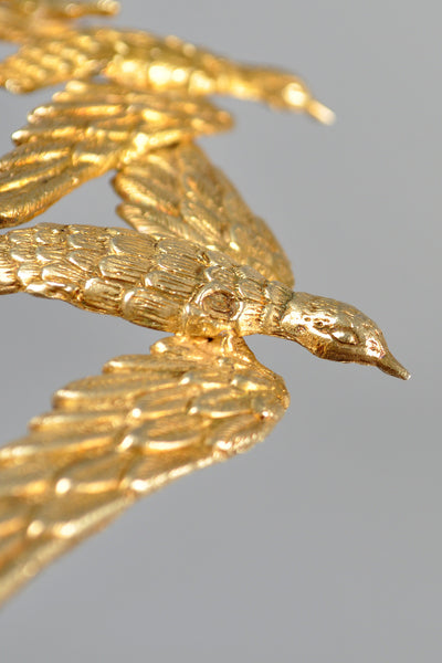 Eric de Kolb Gold Sterling Silver Bird Necklace