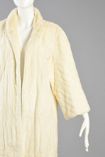 Stunning 1950s Ermine Fur Swing Coat
