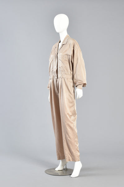 Minimalist Escada Menswear-Look Silk Jumpsuit