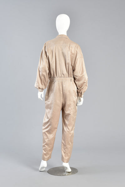 Minimalist Escada Menswear-Look Silk Jumpsuit