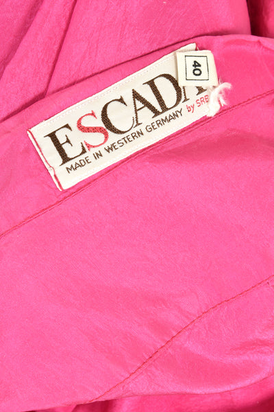 Escada Ultra Pink Ruffled Silk Tuxedo Blouse