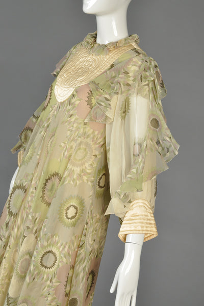 Ethereal 1970s Gina Fratini Silk Dress