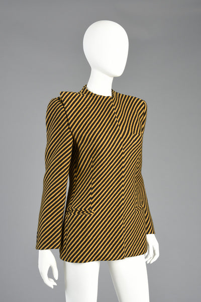 Documented Mid-80s Giorgio Armani Minimalist Striped Blazer
