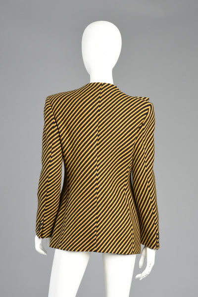 Documented Mid-80s Giorgio Armani Minimalist Striped Blazer
