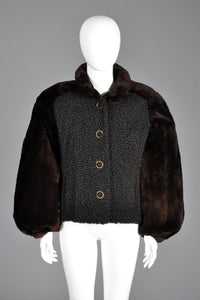 Givenchy Persian Lamb Coat w/Sheared Beaver Sleeves