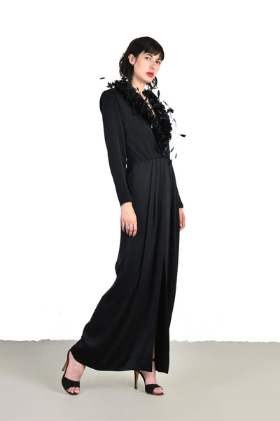 Dramatic Givenchy Plunging Couque Feather Neck Gown