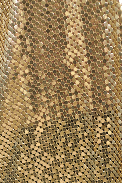 Metallic Gold Versace-esque Cutout Metal Mesh Top