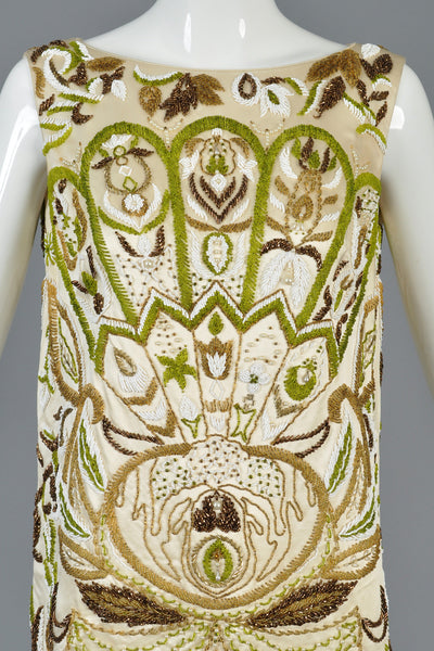 Art Nouveau Inspired 1960s Beaded Tunic Top
