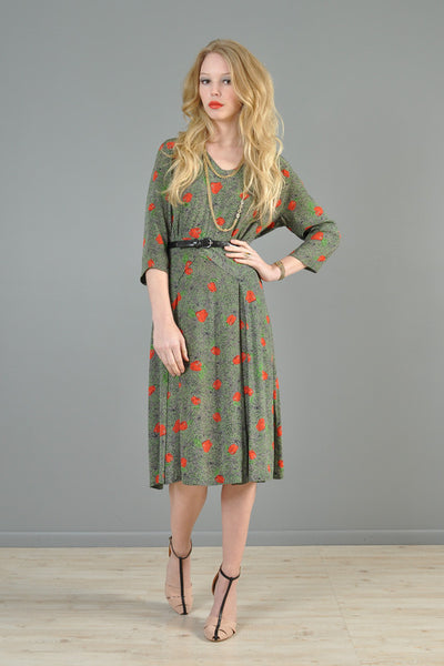 1940s Apple Tree Novelty Dress