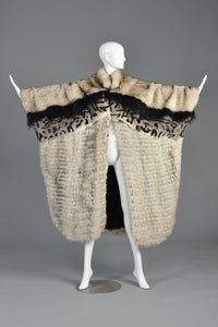 Avant Garde Woven Fox Fur + Mongolian Lamb Coat