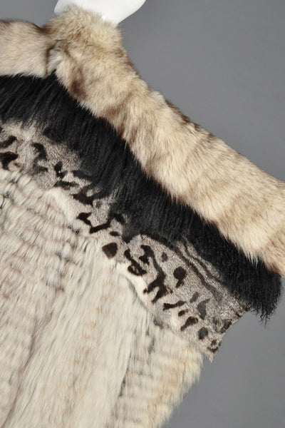 Avant Garde Woven Fox Fur + Mongolian Lamb Coat