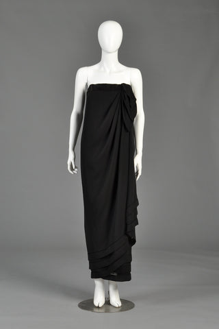 Late 1970s Guy Laroche Haute Couture Draped Gown