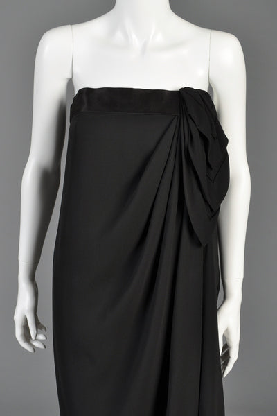 Late 1970s Guy Laroche Haute Couture Draped Gown