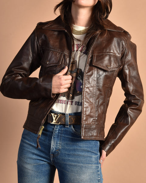 Harley Davidson 70s Leather Biker Jacket