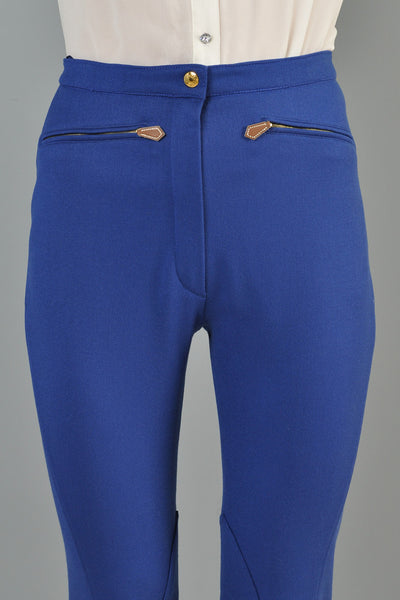 Hermès Royal Blue High Waisted Equestrian Pants