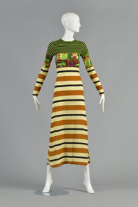Jean Paul Gaultier 1990s Graphic Egyptian Stripe Maxi Dress