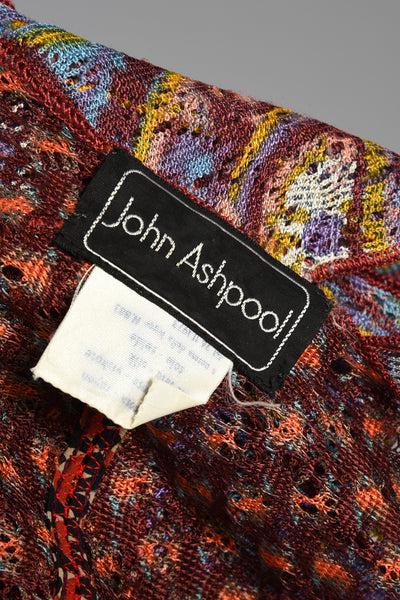 John Ashpool London 1970s Bohemian Knit Ensemble